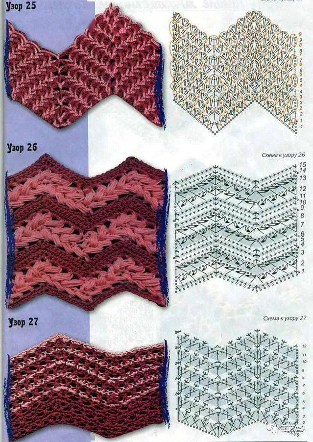 波浪|42款钩针波浪编织花样,钩到手抽筋(附教程)