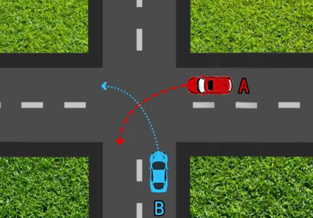 两车在路口同时右转,应该哪方先行?