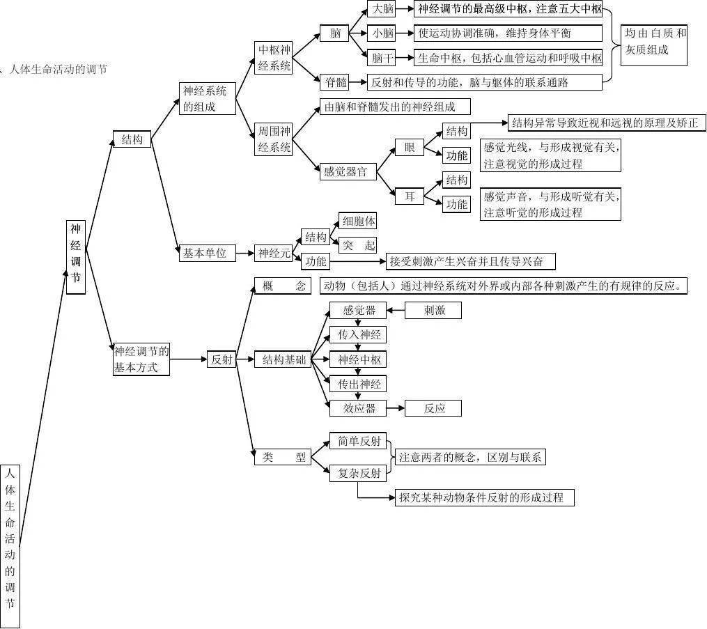 初中生物知识点框架思维导图,基础知识简洁明了,收藏!