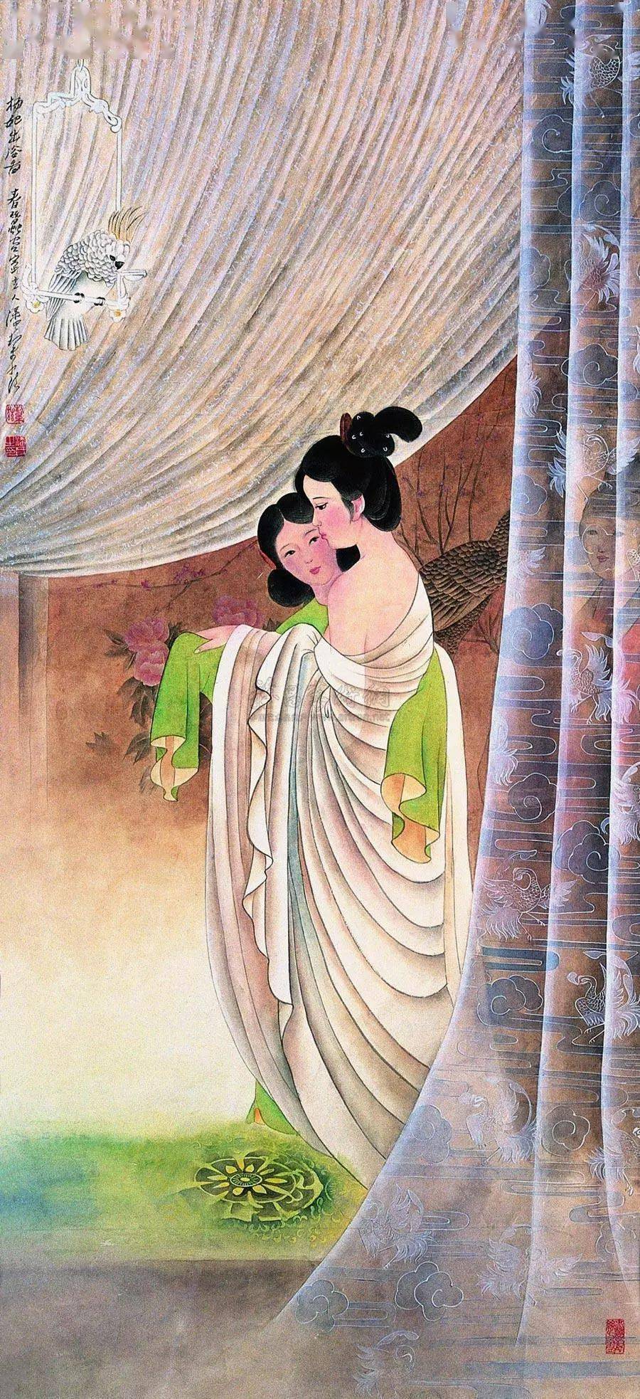 历代名家笔下的“贵妃出浴图”，香艳至极！_搜狐网