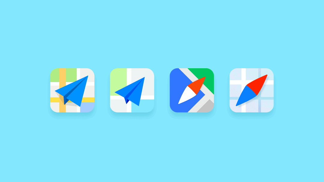 和「高德地图」前后升级品牌,各家推出了简化版的全新应用程序 icon