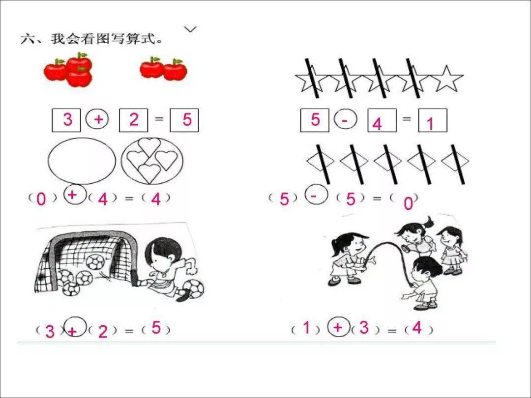 一年级数学看图列式练习题7套 看图列式专项解析_算式