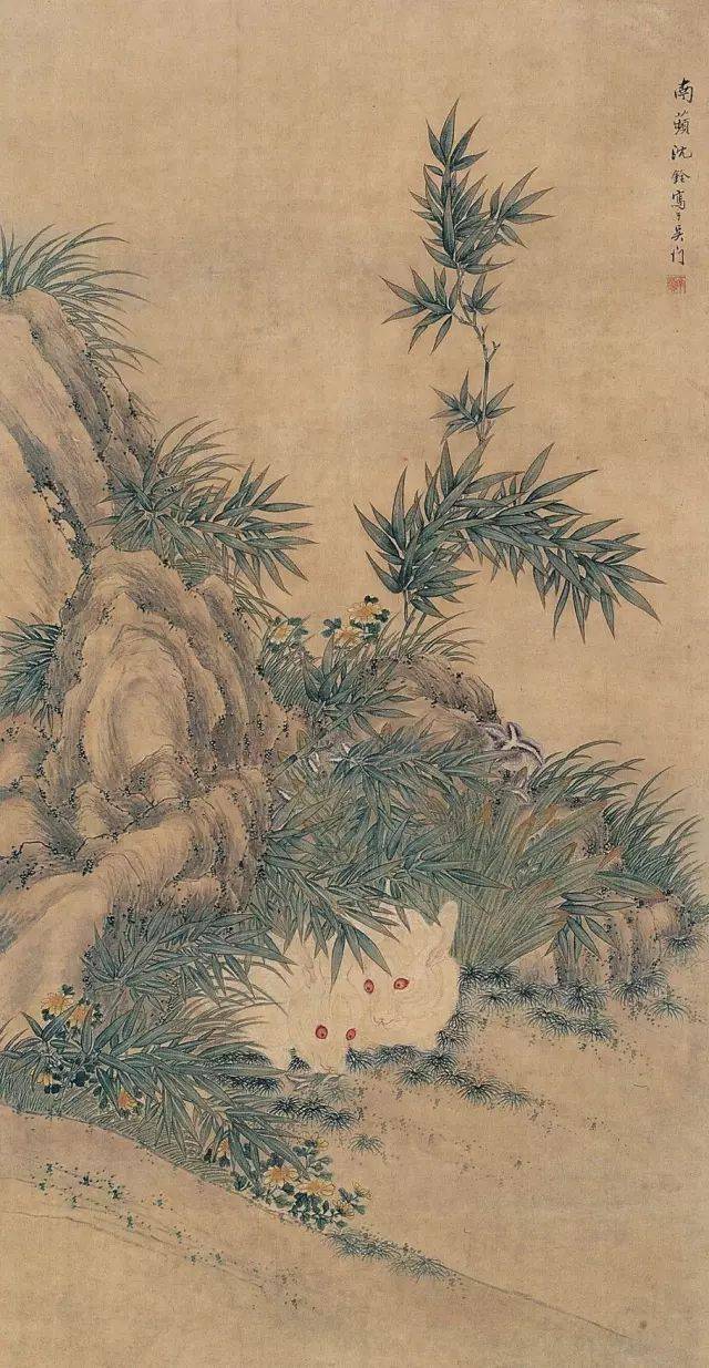 古代画家笔下的" 玉兔呈祥"