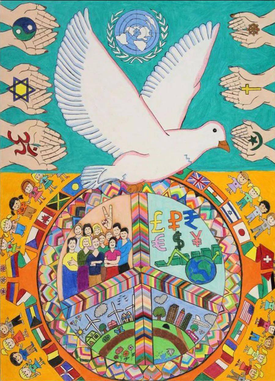 儿童画创意 "世界和平"主题作品精选_心愿