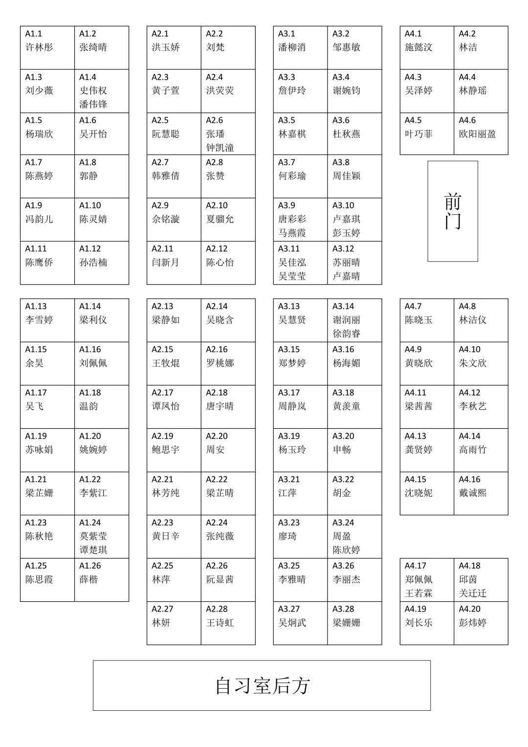 30人考场座位图7887排图片