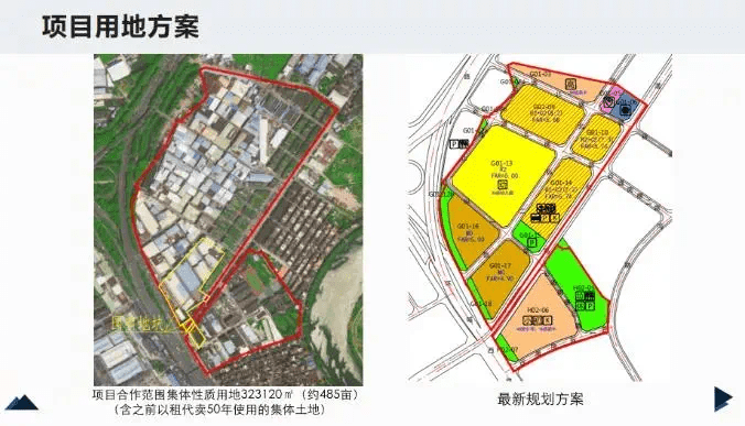 主体于一期拆除谷涌社区范围内14842㎡用地后移交土地给万江区政府