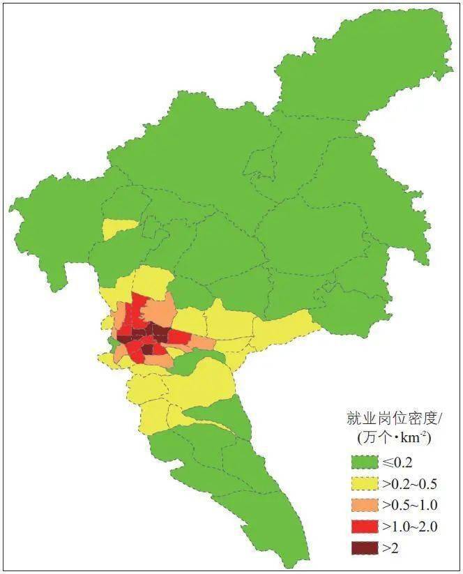 (如腾讯位置数据)按公式(1)(2)(4)(5)计算广州市各交通中区的人口密度