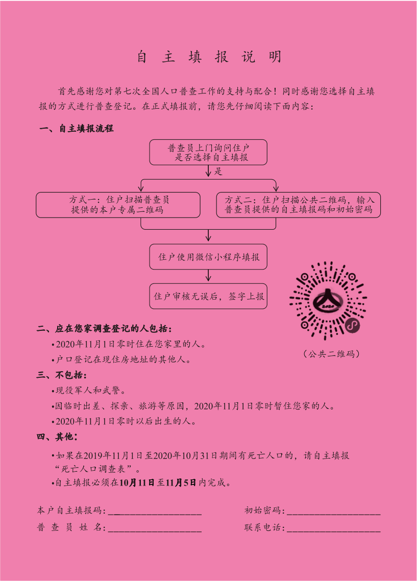 第七次全国人口普查普查表有_第七次人口普查表图片