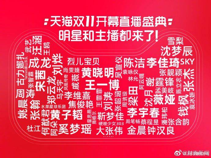 王一博|天猫双十一开幕盛典，王一博主持，薇娅李佳琦同台带货