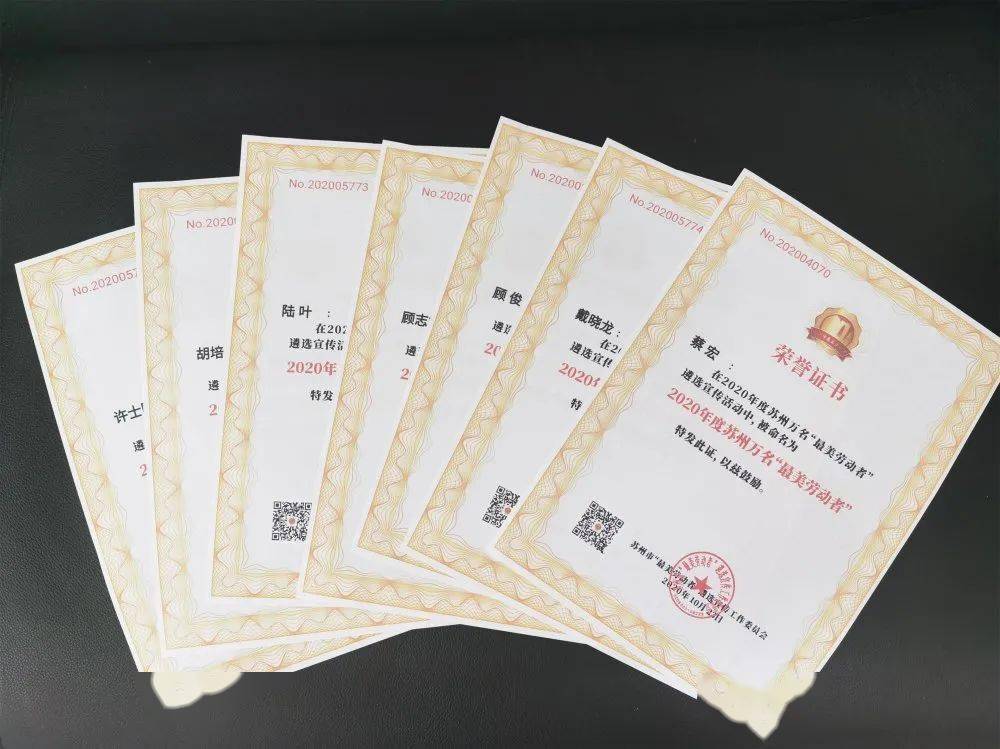 喜报我院7人获评2020年度苏州最美劳动者