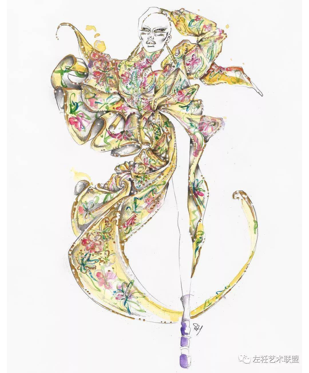 时尚|时装画上的褶皱不知怎么画？向这位时尚插画界的＂三宅一生＂学习一下！