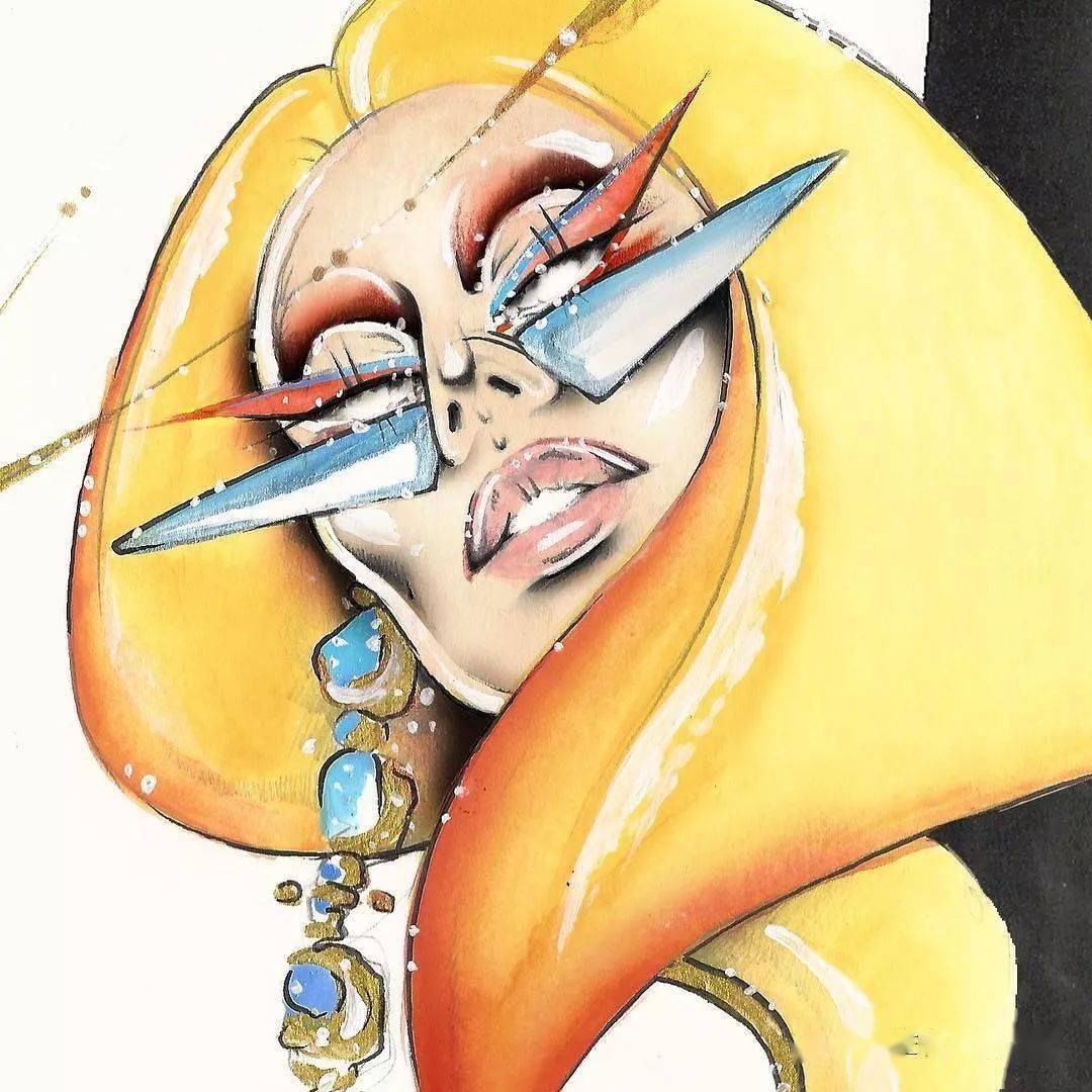 时尚|时装画上的褶皱不知怎么画？向这位时尚插画界的＂三宅一生＂学习一下！