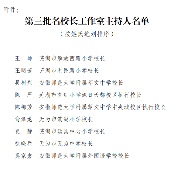 名单公示!无为多名校长,班主任上榜