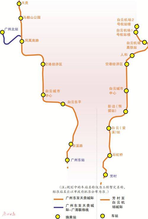 白云区发布的走向图显示,18号线北延段主线自广州东站北上,沿沙太路