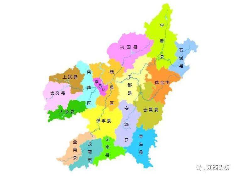 赣州各县排名_赣州各县分布图