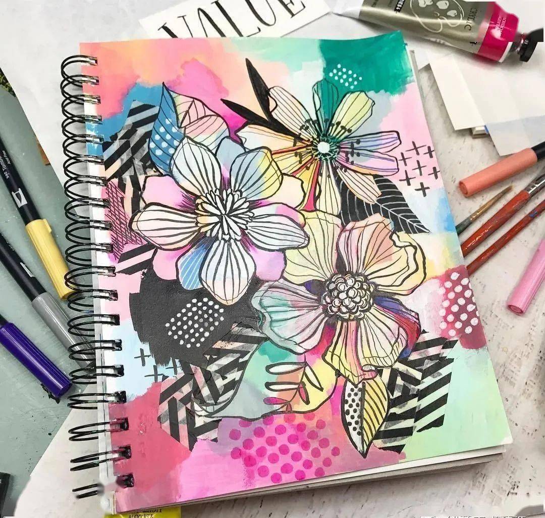 素材分享——漂亮的花卉色彩装饰画