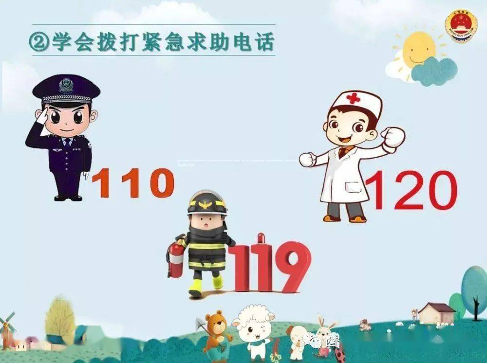 110和 119,以保证孩子在遇到紧急情况时可以求助