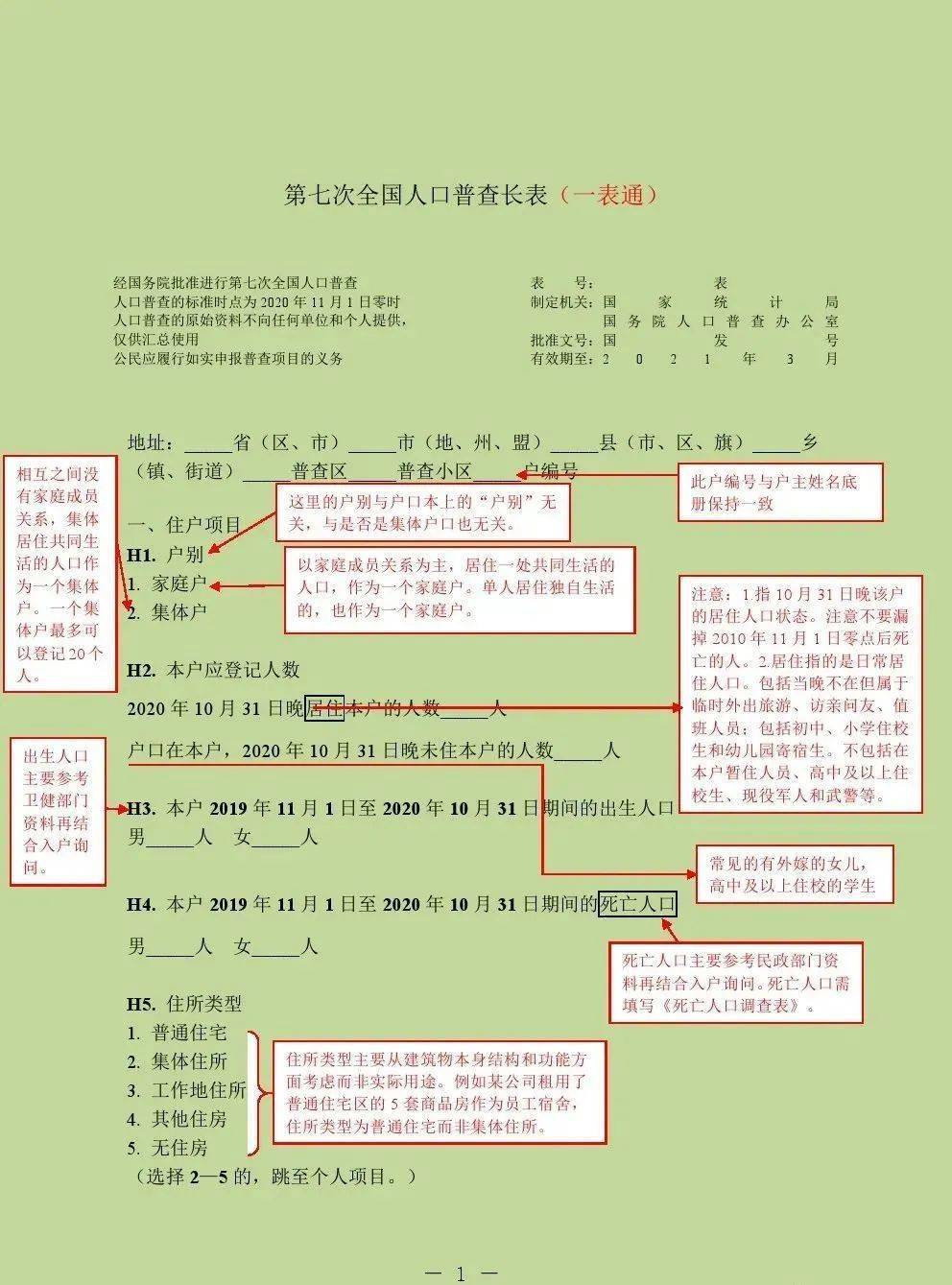 第七次人口普查表分几种_第七次人口普查表图片(2)