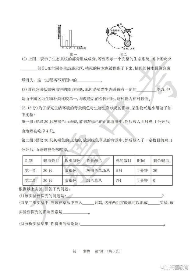 于天疆|2020-2021学年省实验中学七年级上册期中试卷