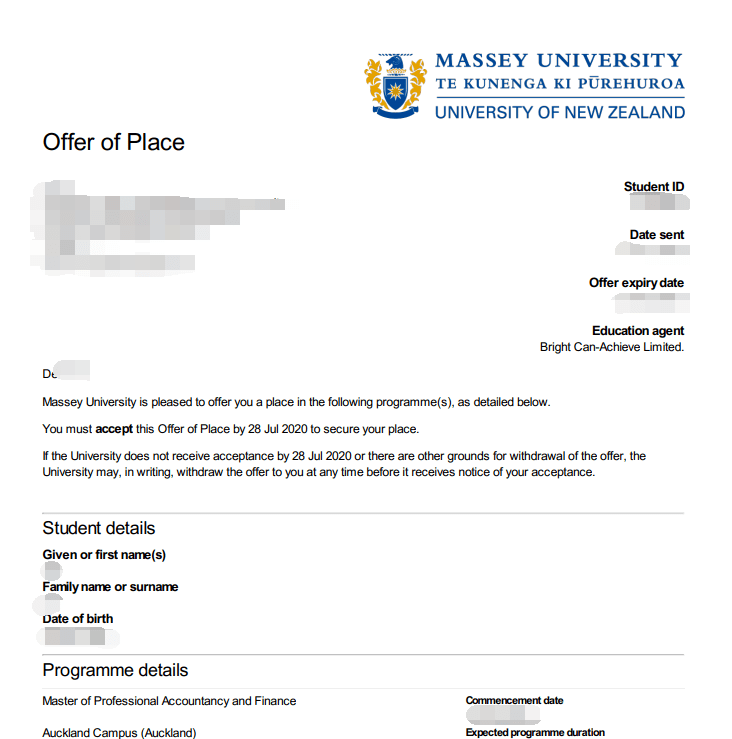 【案例分享】梅西大学金融和会计专业offer一枚