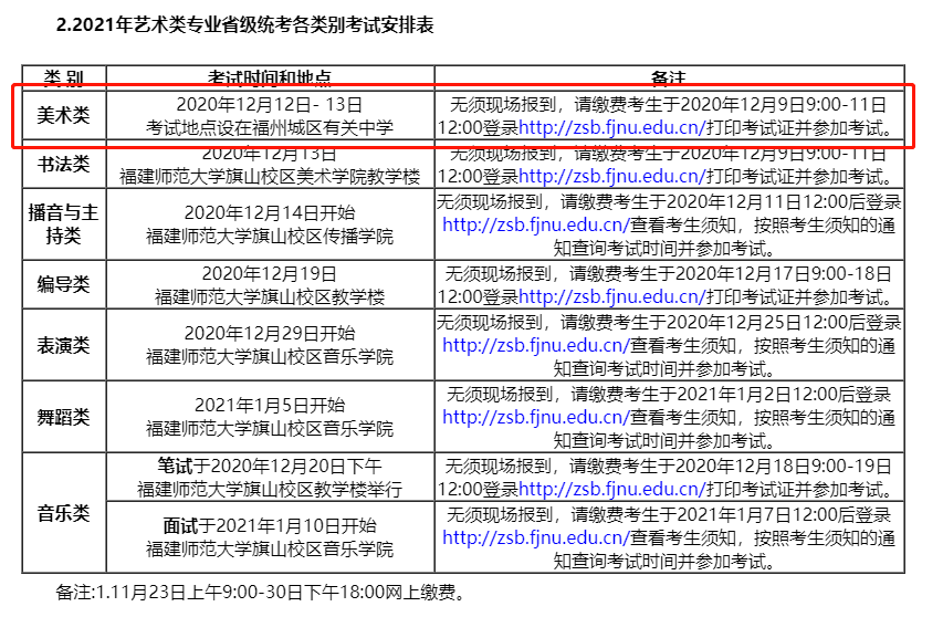 2020届福建美术联考_2021年福建省美术联考时间公布,考试时间12月12日、