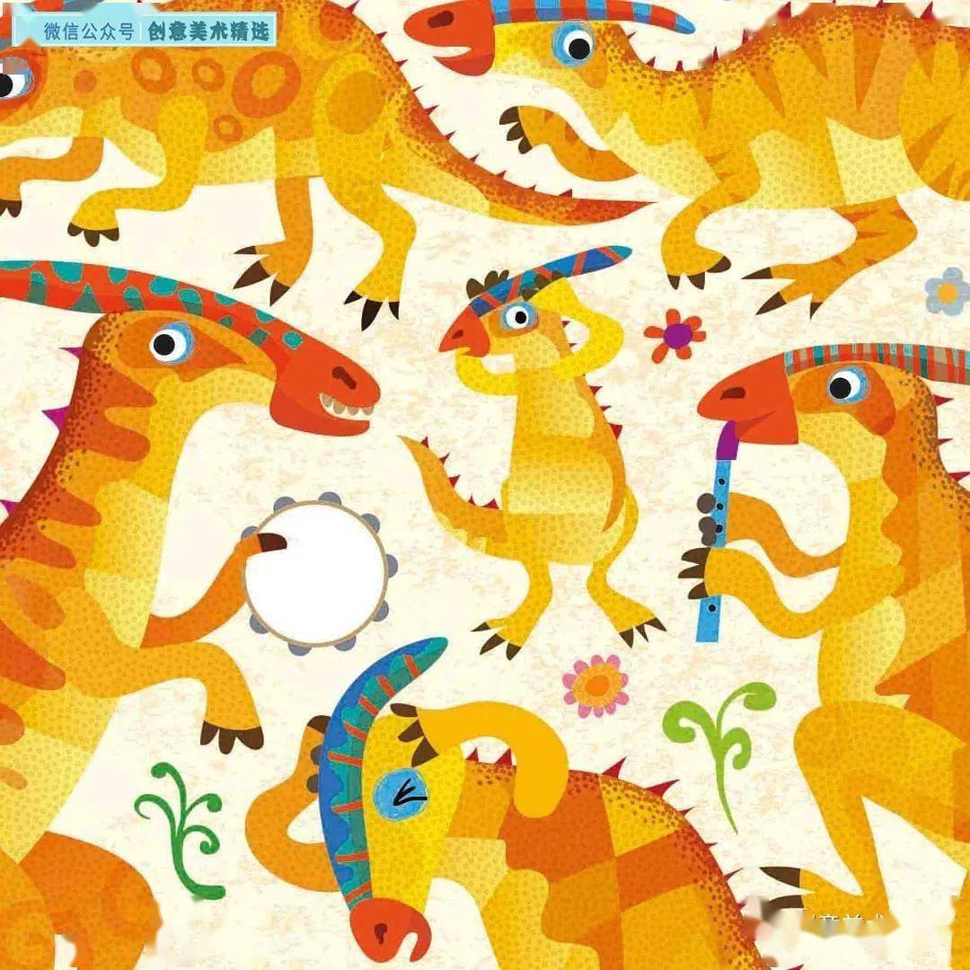 13张扁平风恐龙主题儿童插画，带你重回侏罗纪时代！