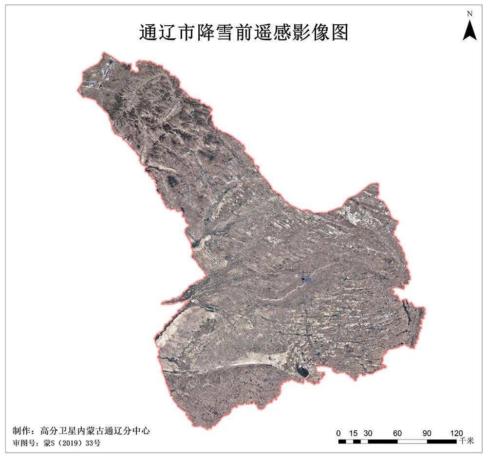 高分卫星内蒙古通辽分中心利用近期卫星遥感数据资料,对全市积雪覆盖
