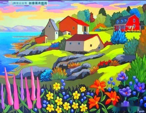 风景临摹素材——20张色彩丰富的田园风手绘作品_手机搜狐网