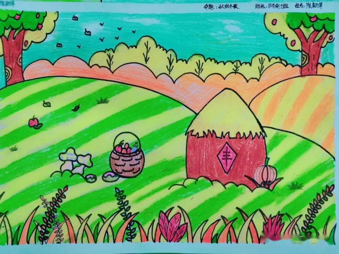 文商画出幼儿心中的美文商学院学前教育专业技能大赛幼儿教师命题画