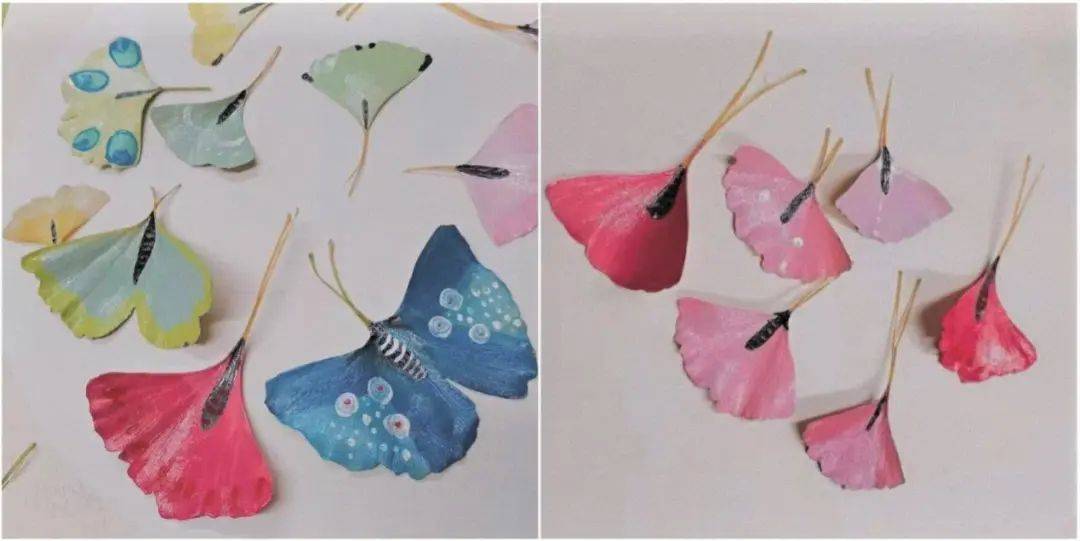 手绘树叶蝴蝶(老师作品)