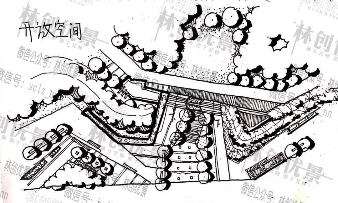 【每日一画】跟着林创画节点 day525 入口,开放空间