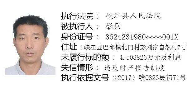 峡江最新一批失信被执行人黑名单曝光,有你认识的么?