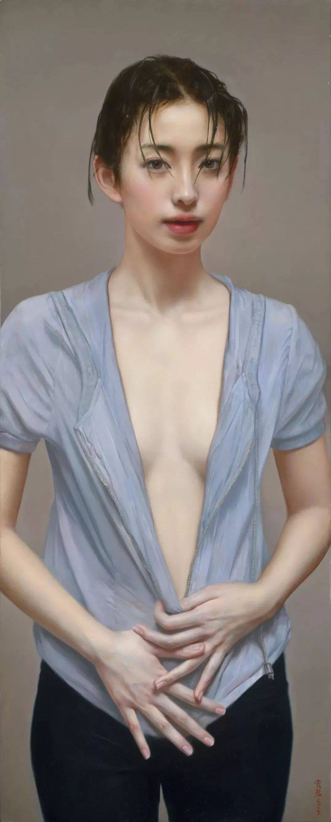 油画人体 李贵君丨超写实人体油画艺术，细腻典雅！_绘画