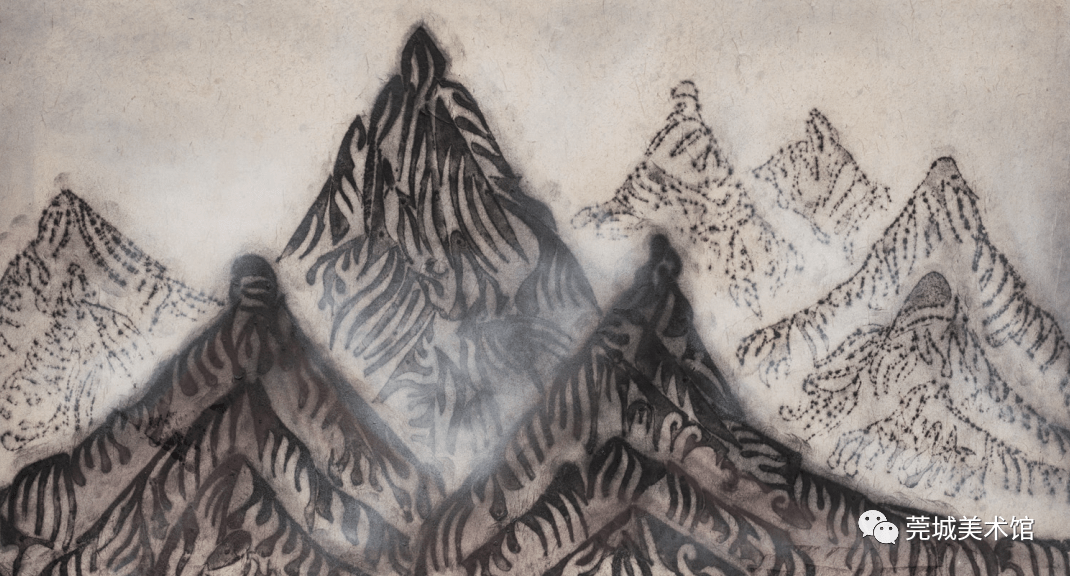 江山系列 2019年 水墨宣纸拓印 175x95cm