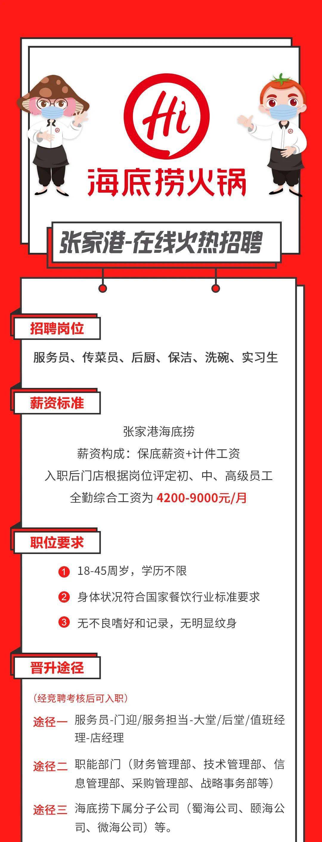 【招聘】海底捞招聘啦!超多福利 欢迎您的加入!