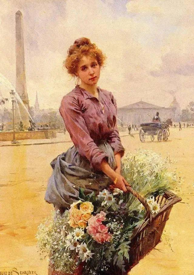 世界名画中的卖花女