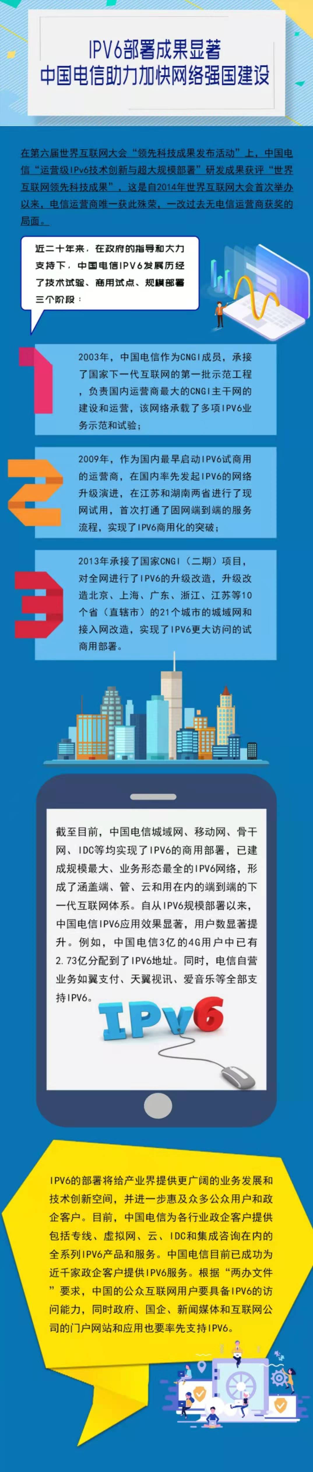 通信|IPV6部署成果显著　中国电信助力加快网络强国建设