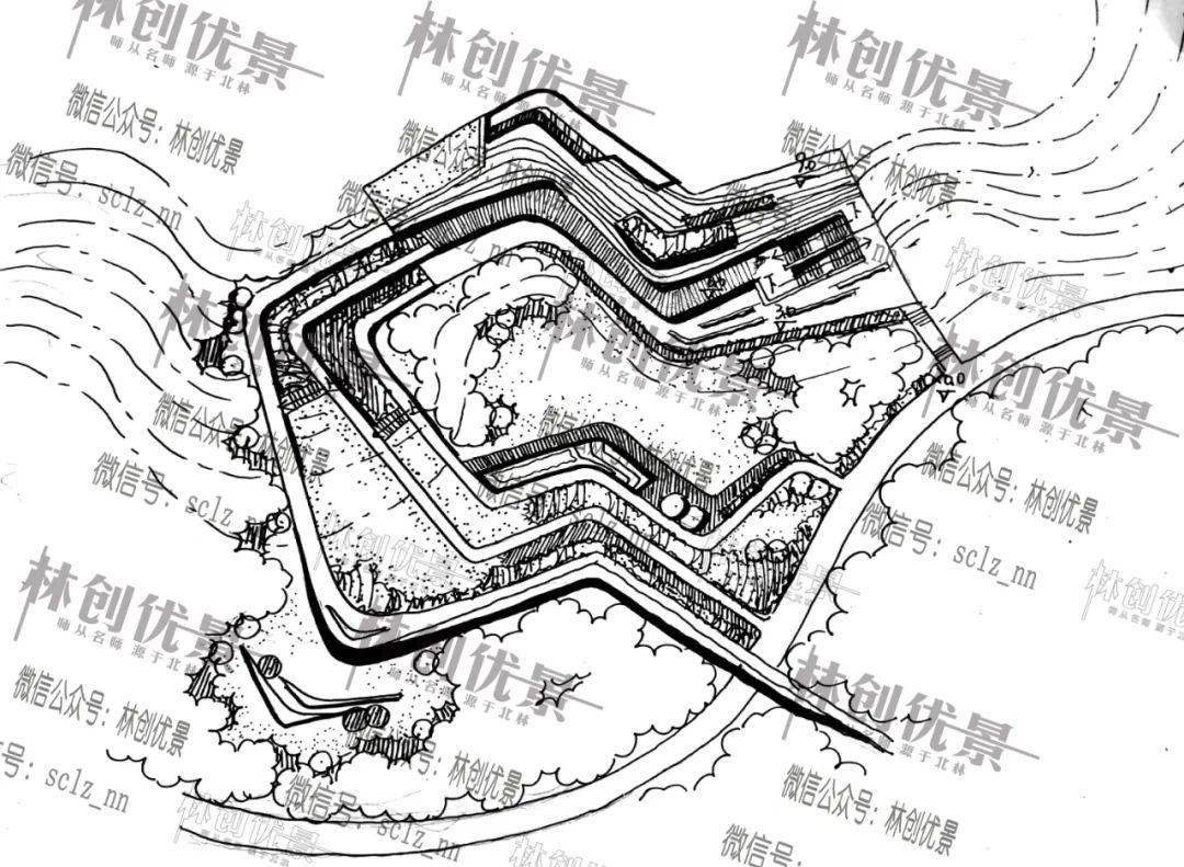 花台,坡道,陡坎保留,瀑布跌水,台阶坡道,覆土建筑,山地矿坑类,广场