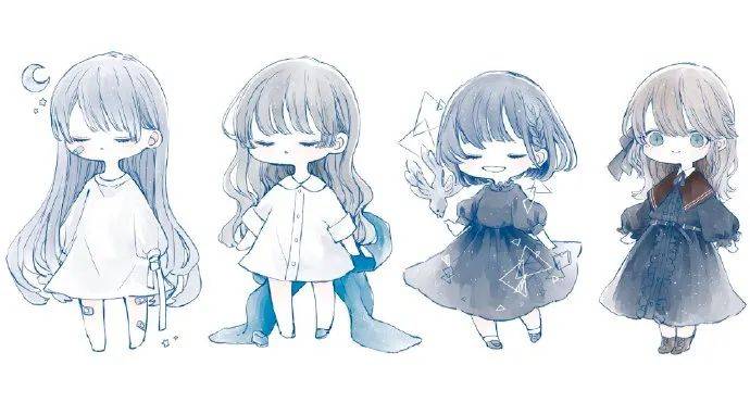 插画素材 | q版卡通人物素材,小仙女们快来收藏