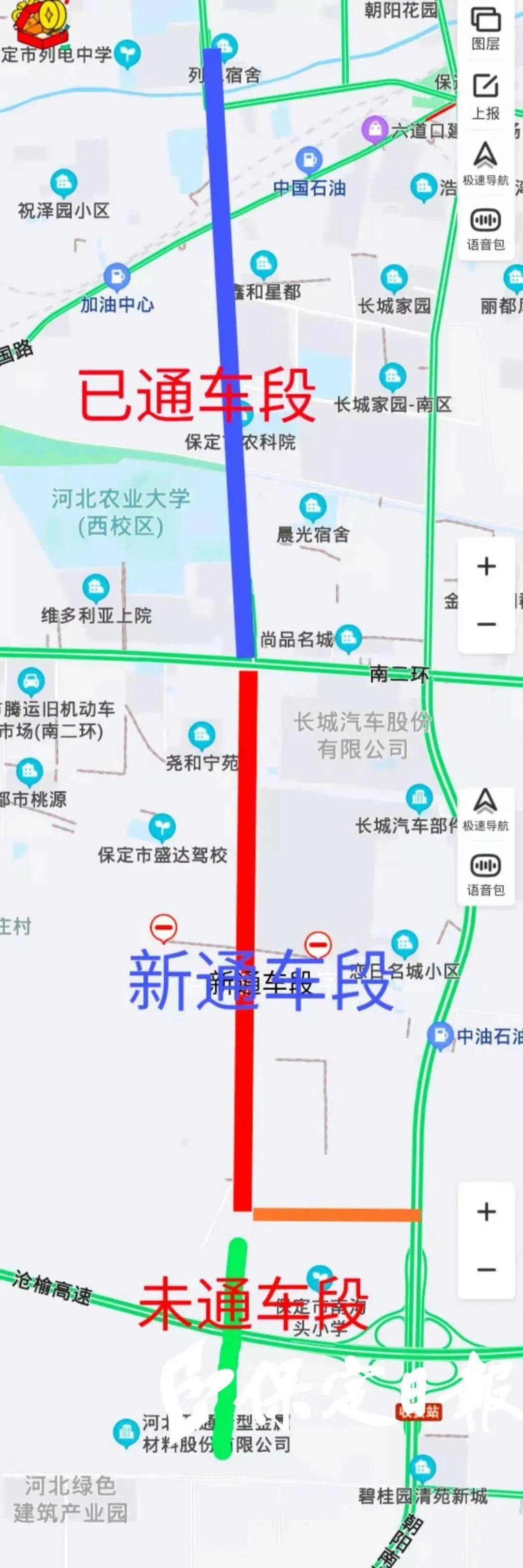 乐凯大街南延高架桥段全线通车