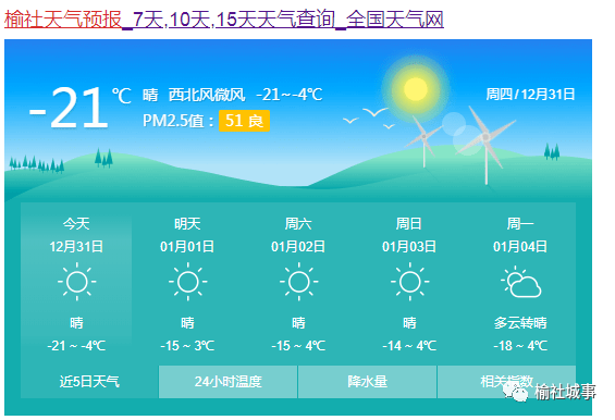 榆社零下21未来几天一天比一天冷