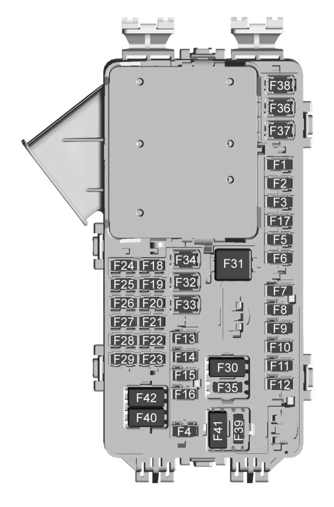 2019款凯迪拉克xt5全车保险丝/继电器和保养数据