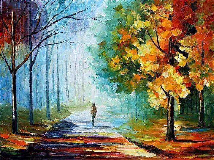 leonid afremov秋天风景油画欣赏