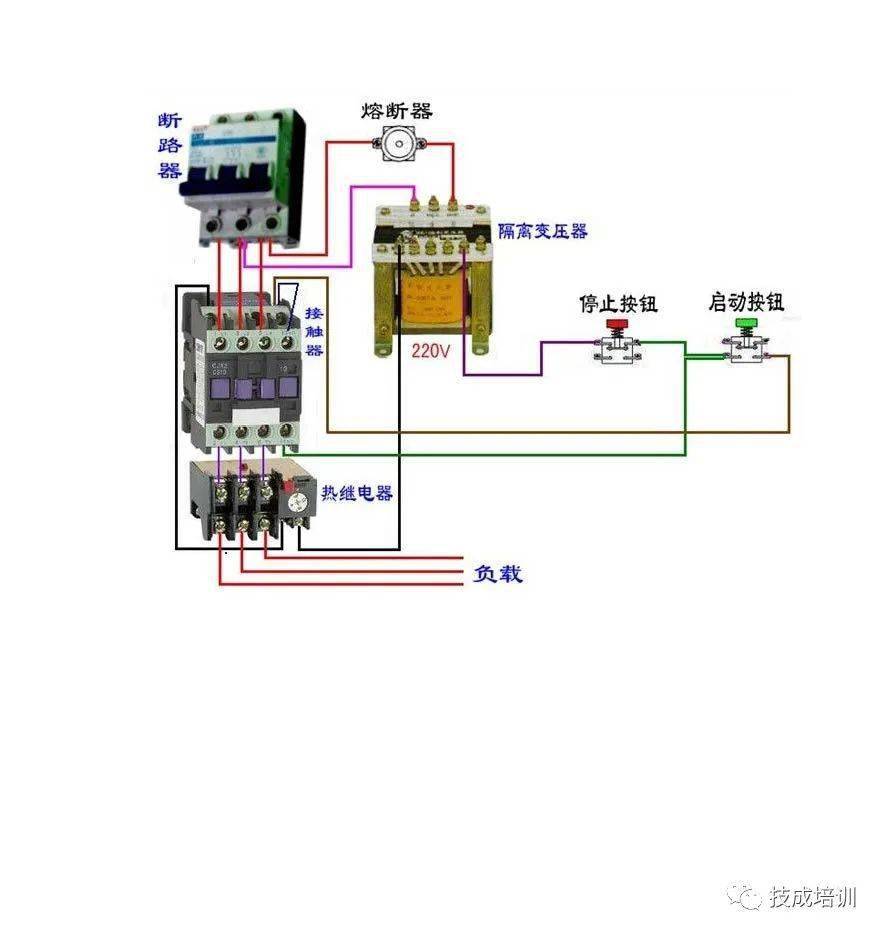 56张电工实物接线图(含日光灯类,断路器控制回路,电动