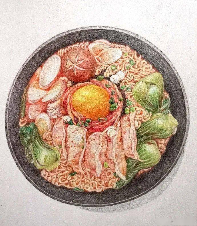 这些彩铅美食好美味,看了流口水
