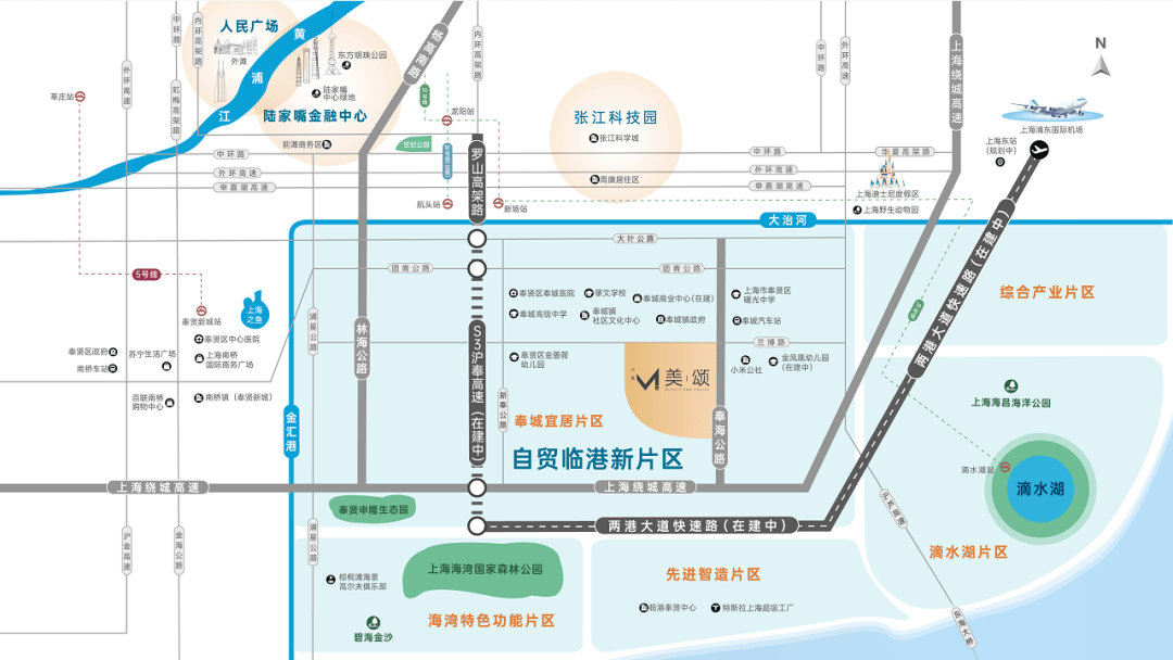 省道—大叶公路 上海绕城高速;县道—团青公路 川南奉公路,兰博路