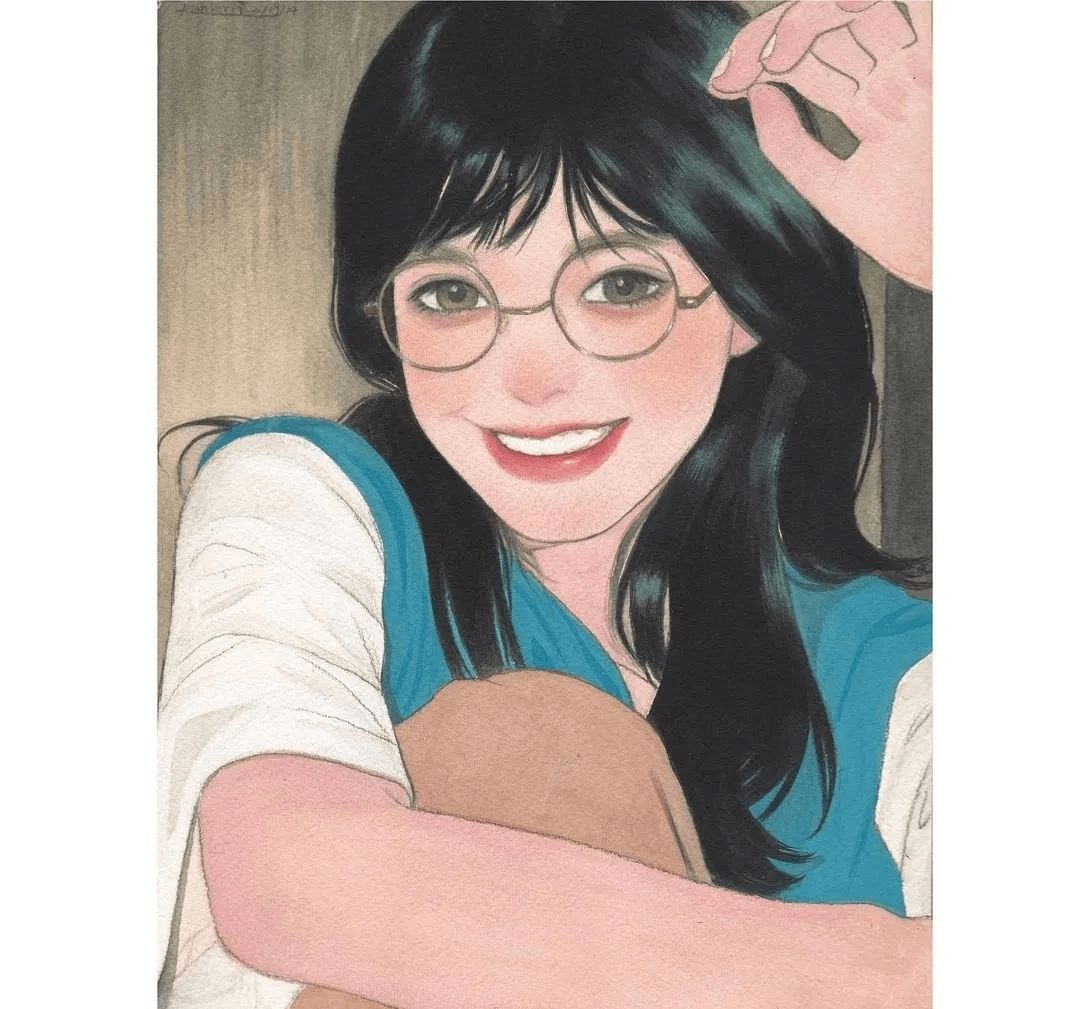 水彩日本插画师kumorri绘制头像 日系风格
