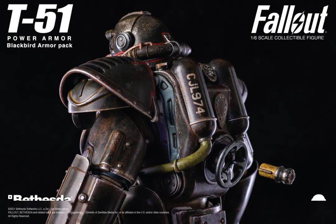 帅气!threezero《辐射》t-51黑鸟型动力装甲