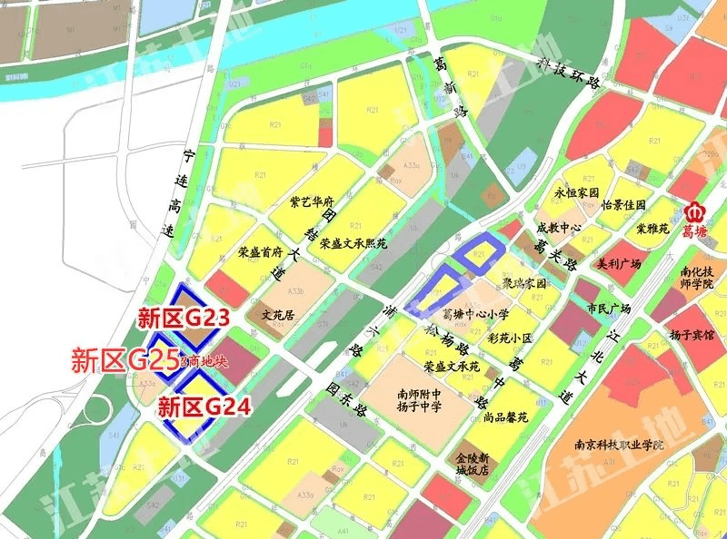 新区2020g25地块就位于上月出让的两幅地块旁,靠近江北大道快速路