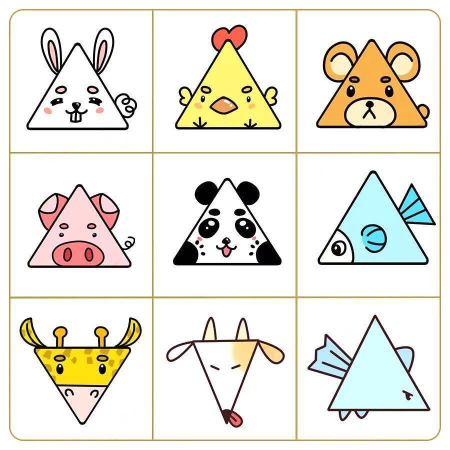简笔画 ▏教你用三角形,正方形,圆形画超萌动物!_昙花